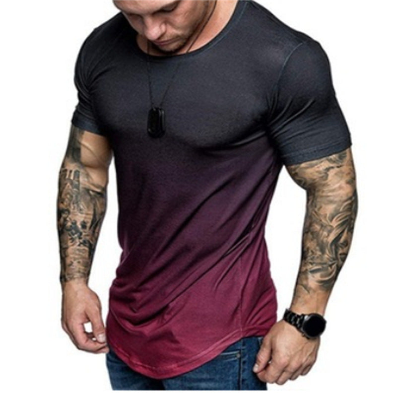 Personalized 3D Digital Printing Round Neck Casual Summer Men's Sports Short-sleeved T-shirt